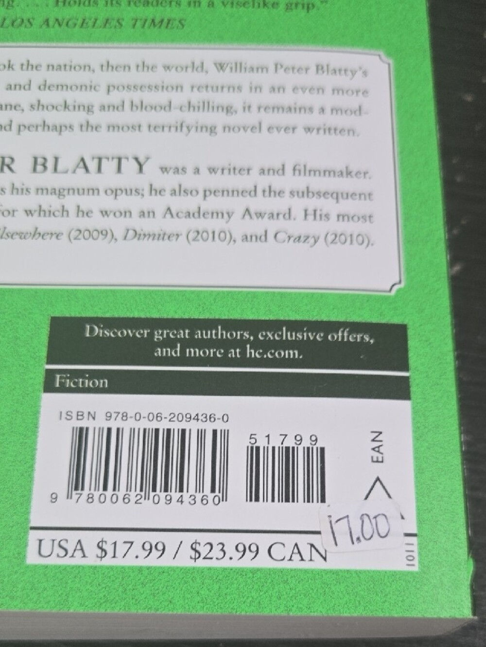 The Exorcist Paperback — Green Cover - Picture 2 of 2